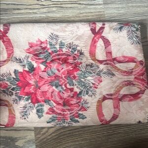 Floral Patterned Fabric with Pink and Green Accents